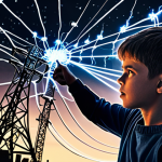 **Prompt 1: Mindset Transformation in Electrical Engineering**
    A young student, initially looking overwhelmed by complex electrical formulas and circuit diagrams, surrounded by dark, tangled lines. Gradually, the lines transform into bright, organized energy flows and clear schematics, with the student's expression shifting to one of enthusiasm, understanding, and a sense of powerful creation (like building a city powered by electricity). The background subtly suggests large-scale electrical structures like power lines or building frameworks. The mood is hopeful and empowering.
