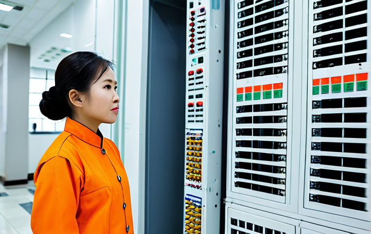 **
"A professional Vietnamese female electrical engineer, fully clothed in a modest ao dai (traditional Vietnamese dress) with safety vest, inspecting a modern electrical distribution board in a brightly lit commercial building in Ho Chi Minh City. Appropriate attire, safe for work, perfect anatomy, natural proportions, high quality, professional photograph, family-friendly."
**