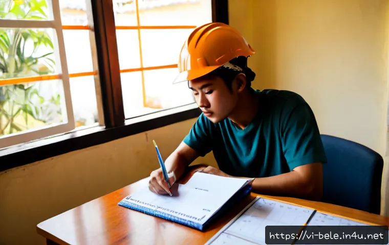 건축전기설비기사 시험 장기 계획 수립 - Photorealistic Vietnamese electrical engineering student creating a long-term exam preparation plan ...
